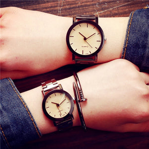 Stainless Steel Diamond-shaped Couple Watch