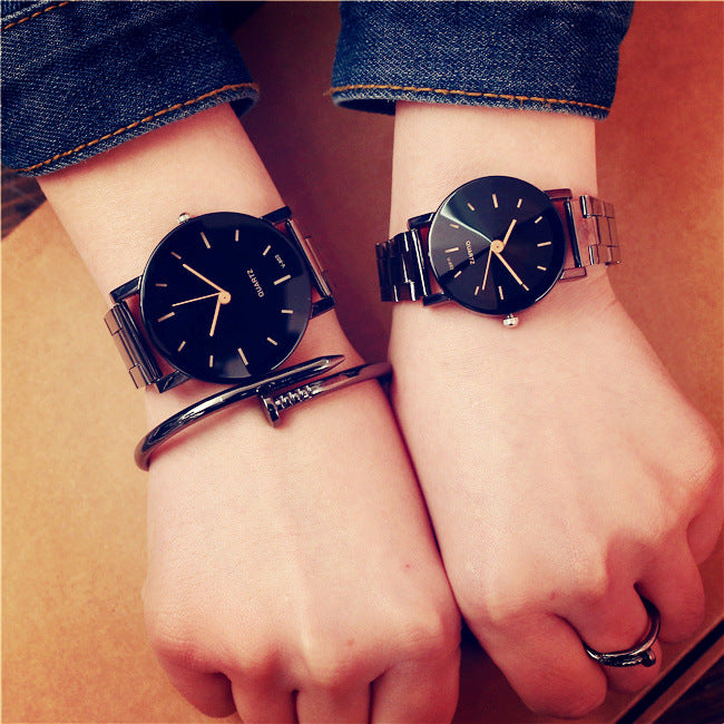 Stainless Steel Diamond-shaped Couple Watch
