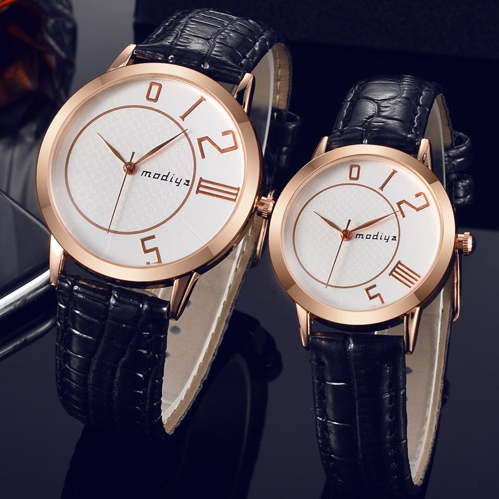 Waterproof Leather Couple Watch