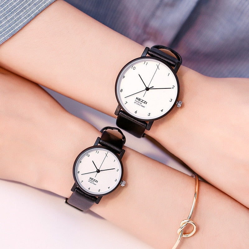 Waterproof Leather Couple Watch