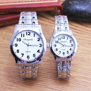 Luminous  stainless steel Couple Watch