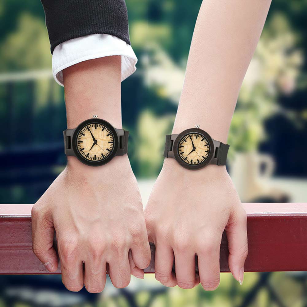 Simple Wooden Couple Watch